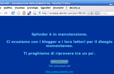 Splinder dopo il passaggio a dada